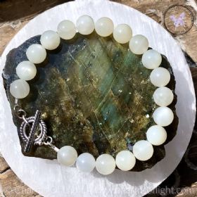 Moonstone Healing Bracelet With Silver Toggle Clasp